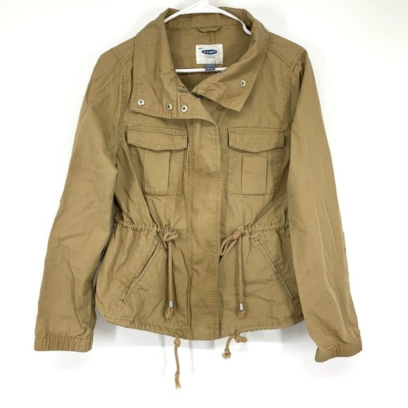 Old Navy Jackets & Blazers - Old Navy Utility Jacket Khaki Tan Zip Button Front Pockets